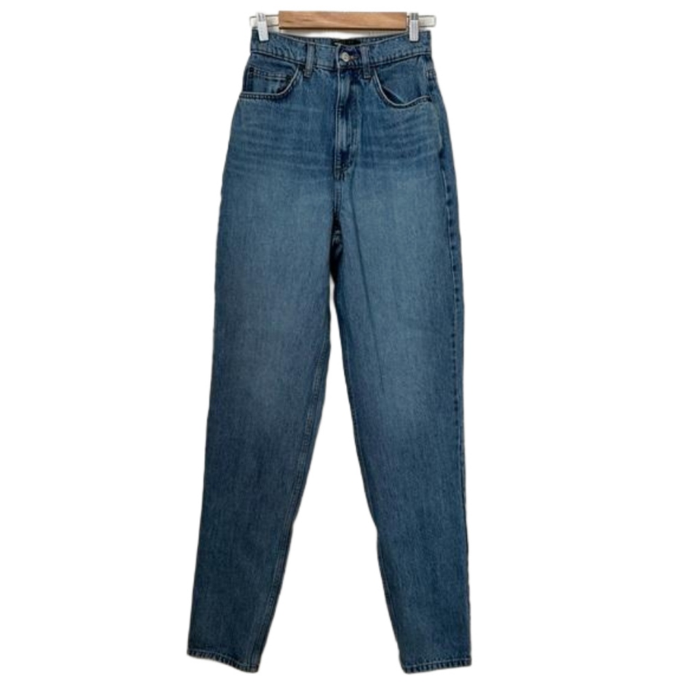 ASOS 100% cotton ultra high waisted tall length tapered jeans. 26 x 36